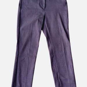 LOFT Marisa Skinny Ankle Pants Women’s Size 12 Purple Geometric Stretch Workwear